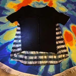 Black mesh detail top